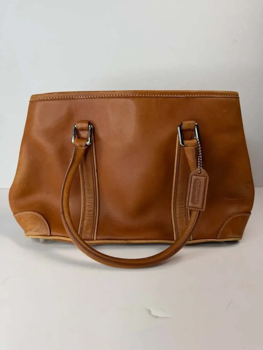 Vintage Coach Hamptons Leather Satchel Bag 7586 Tan Brown